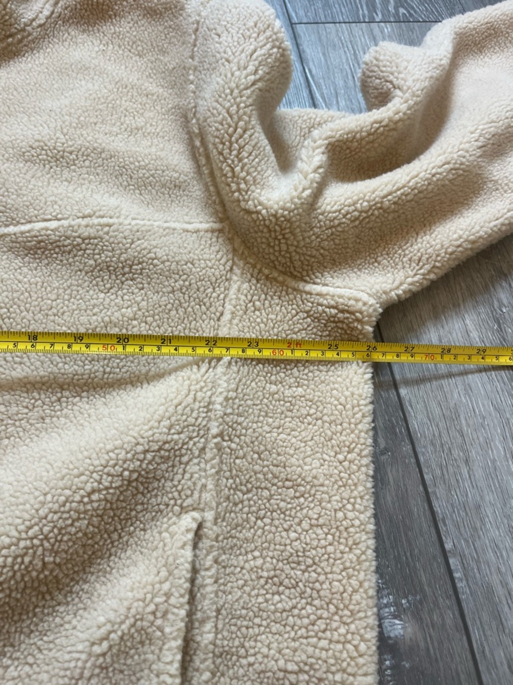 J. Crew Fleece Sherpa Cream Neutral Nordic Pullon Fisherman Sweater XL - Picture 6 of 7